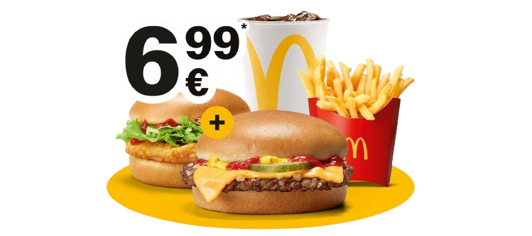 zwei Chicken oder Cheeseburger